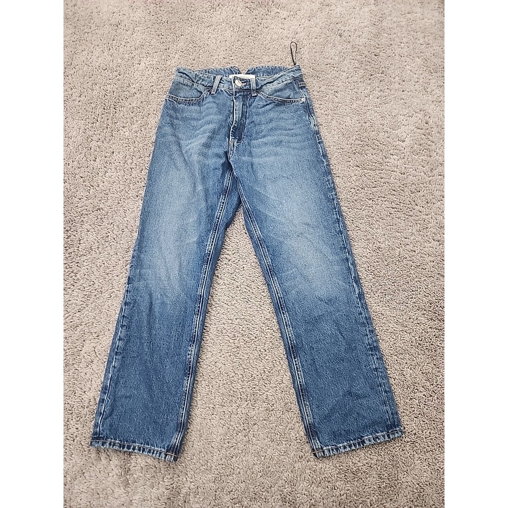 SPRWMN Los Angeles Jeans Womens 26" Blue Faded Mid Rise Straight Leg Made in USA